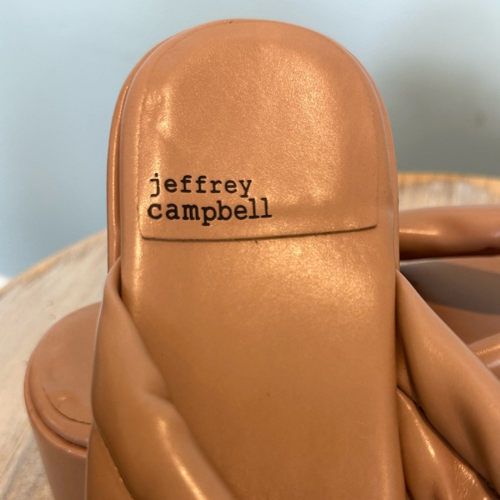 Jeffrey Campbell Brown/Tan platform slip on sandal flip flops size 7 - Picture 9 of 12